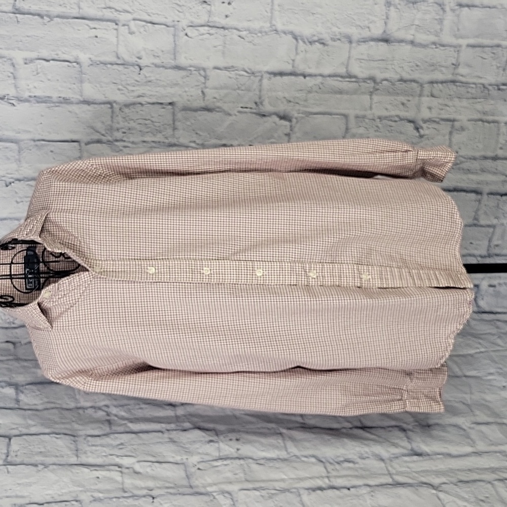 POLO BY RALPH LAUREN Pink and Brown Checkered Button Up Dress‎ Shirt Large